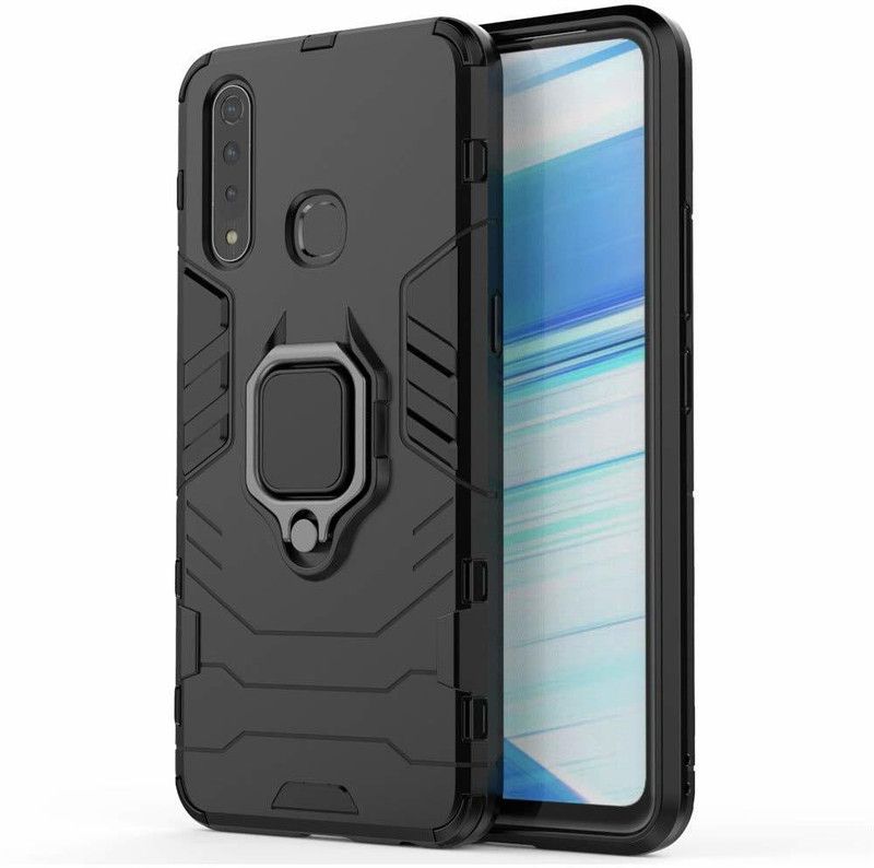 Bonqo Back Cover for Vivo Z1 Pro  (Black, Shock Proof, Silicon, Pack of: 1)