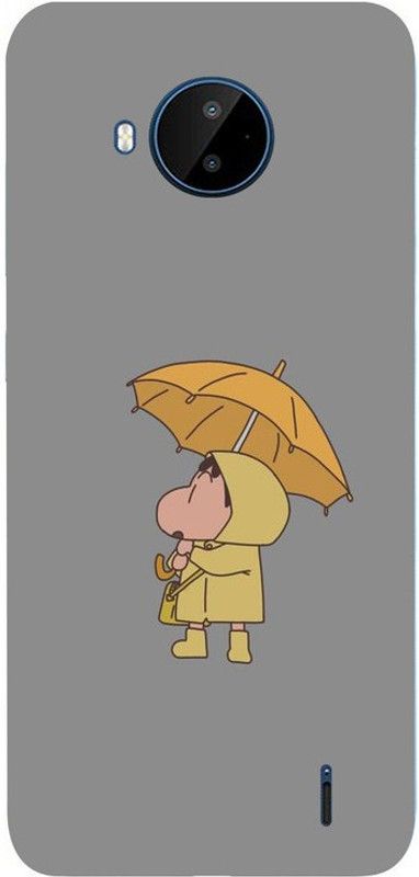 Golden Mask Back Cover for Nokia C20 Plus Shinchan With Umbrella  (Multicolor, Waterproof, Silicon, Pack of: 1)