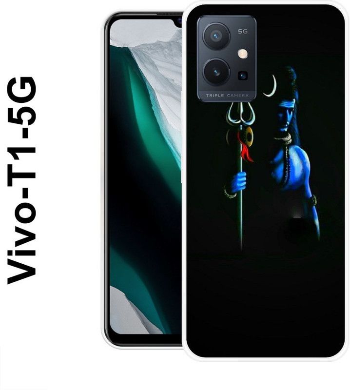 SUPER CASE Back Cover for Vivo T1 5G  (Black, Blue, Silicon)