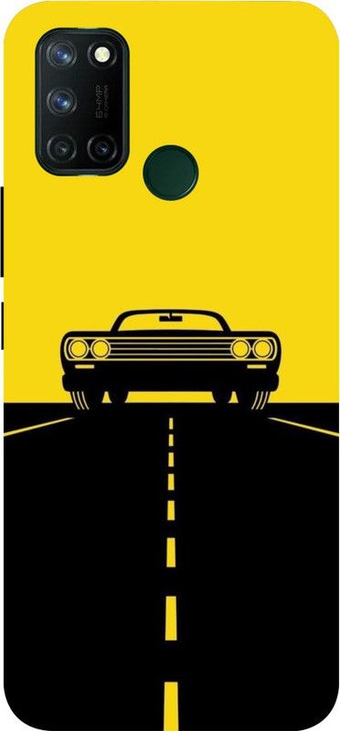 PRATEEKSH Back Cover for Realme 7i  (Black, Yellow)