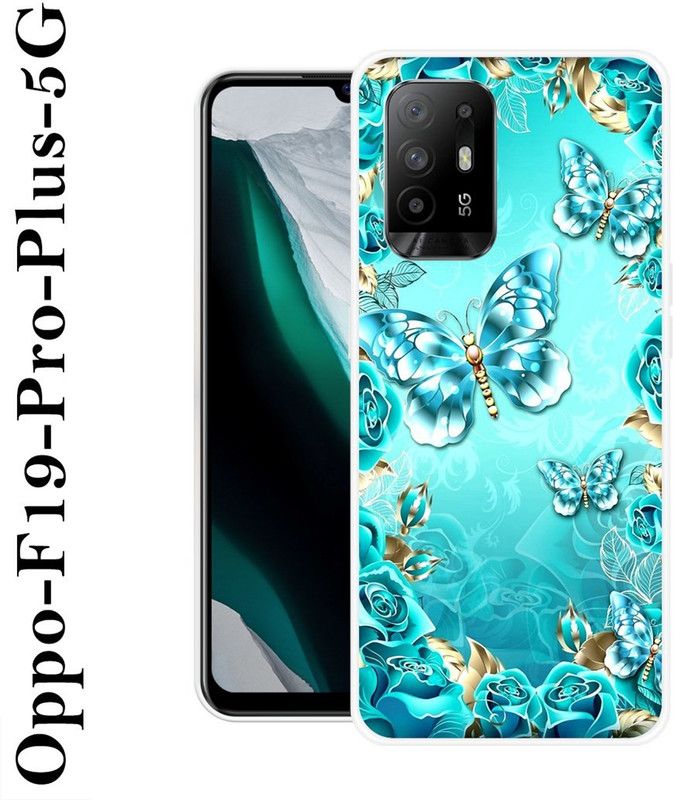 JATLAND Back Cover for Oppo F19 Pro Plus 5G  (Blue, Gold, Silicon)