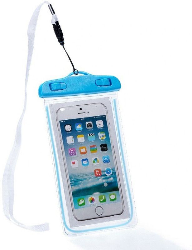 NVIRAV Pouch for Pouch Fits All Mobile phones  (Blue, Transparent, Pack of: 1)