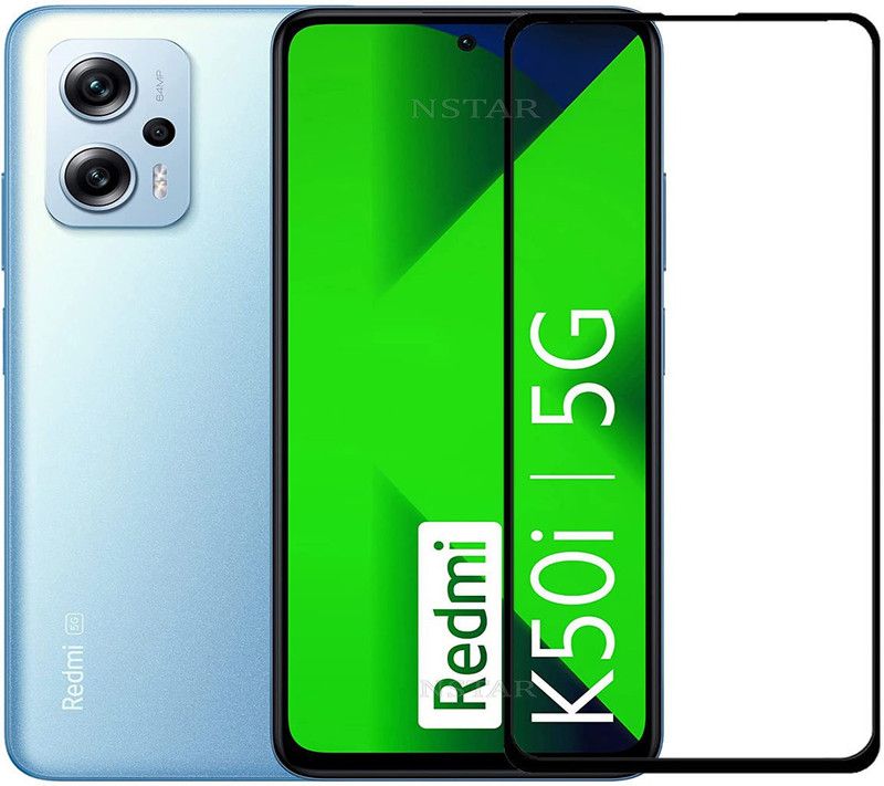 NSTAR Edge To Edge Tempered Glass for Redmi K50i 5G,Redmi K50i,Mi k50i 5G,Mi K50i  (Pack of 1)