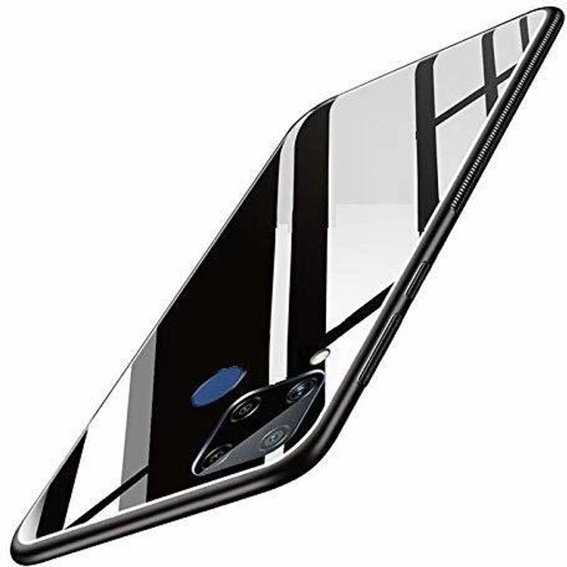 Urban India Back Cover for Realme Narzo 20 Luxurious Glass Back Case Cover Soft Edge Protective TPU Bumper  (Black, Shock Proof, Pack of: 1)
