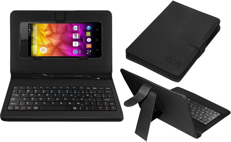 ACM Keyboard Case for Micromax Canvas Selfie 2 Q340  (Black, Cases with Holder, Pack of: 1)