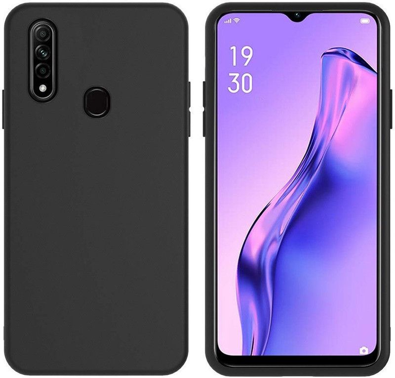 CaseWEB Back Cover for OPPO A31  (Black, Matte Finish, Silicon, Pack of: 1)
