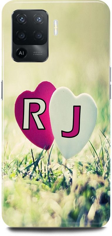 JUGGA Back Cover for OPPO F19 Pro, R LOVES J NAME,R NAME, J LETTER, ALPHABET,R LOVE J NAME  (Green, Hard Case, Pack of: 1)