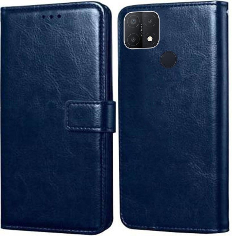 GROOZ Back Cover for Oppo A15S  (Blue, Dual Protection, Pack of: 1)