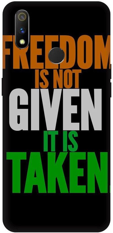 THE NARAYANA COLLECTIONS Back Cover for REALME 3-RMX1825-FREEDOM,QUATES,FUNKY,PATRIOTISM  (Multicolor, Hard Case, Pack of: 1)
