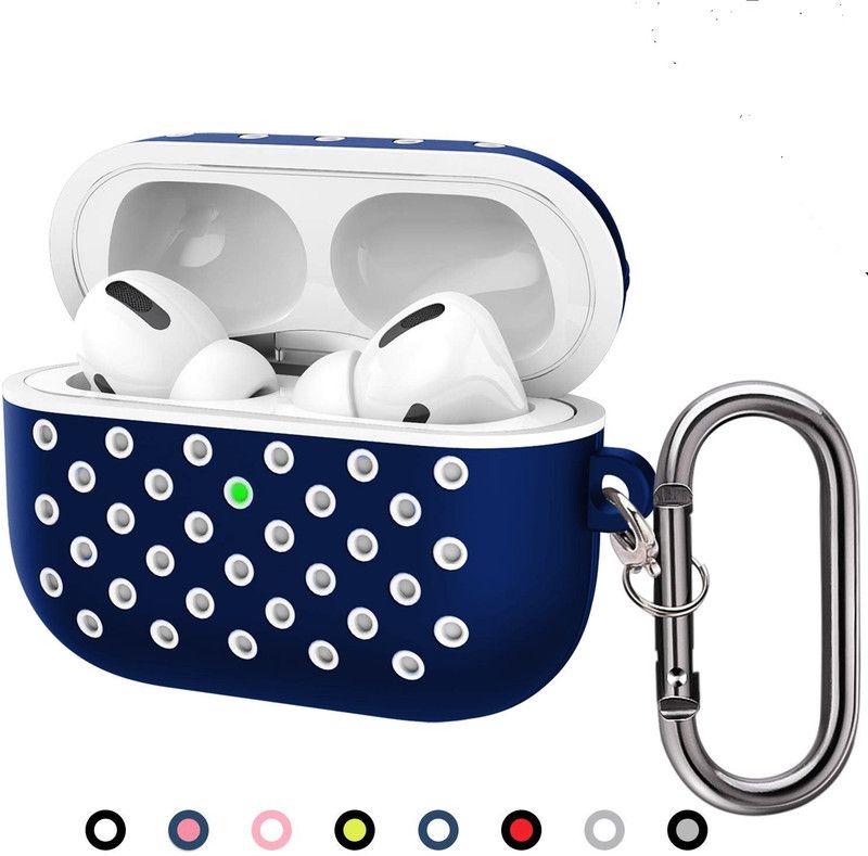 Blukon Silicone Press and Release Headphone Case  (BlueWhite)