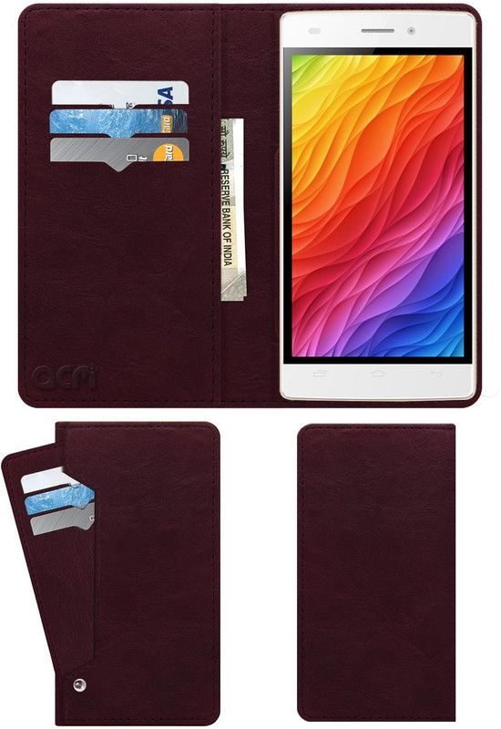 ACM Flip Cover for Intex Aqua Ace Mini  (Maroon, Cases with Holder, Pack of: 1)