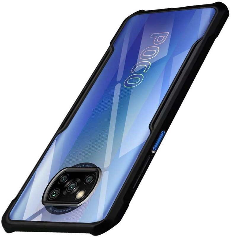 Cafune Back Cover for Poco X3 Pro  (Black, Transparent, Dual Protection, Pack of: 1)