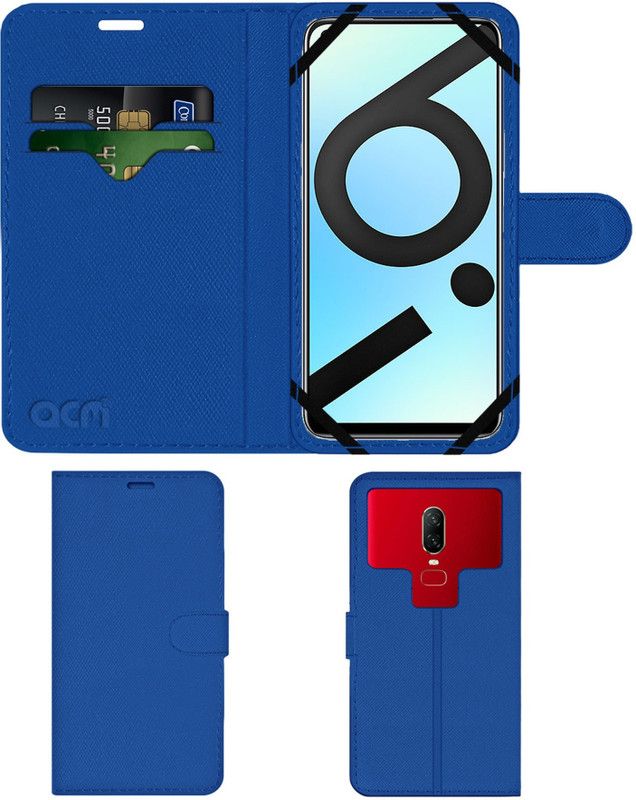 ACM Flip Cover for Realme 6I India Version  (Blue, Cases with Holder, Pack of: 1)