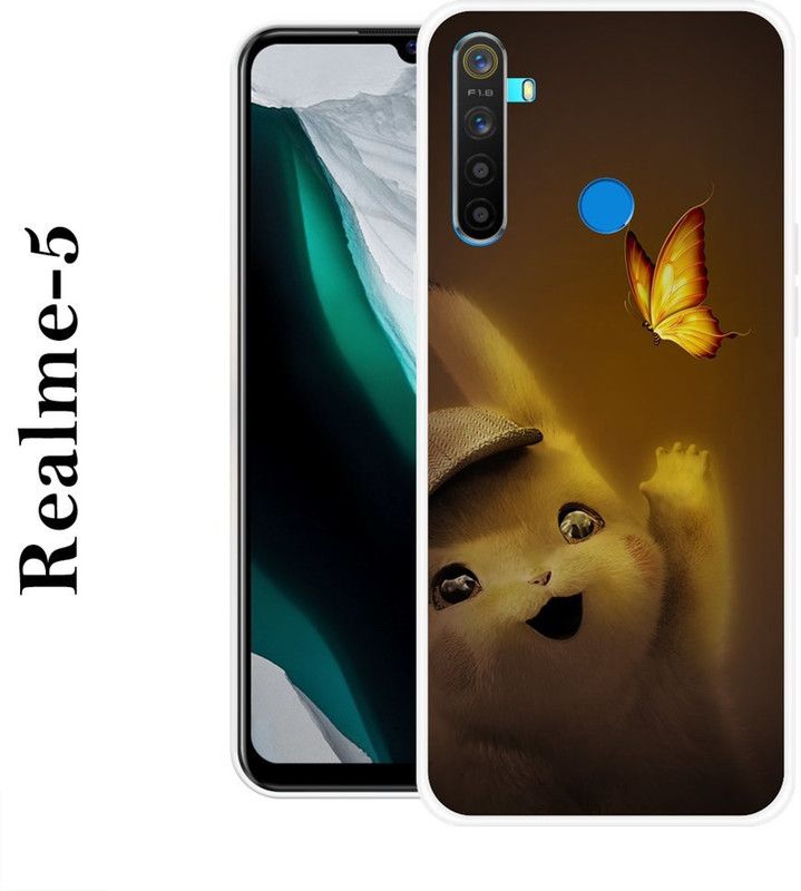 REALKING Back Cover for Realme 5  (Yellow, Grip Case, Silicon)