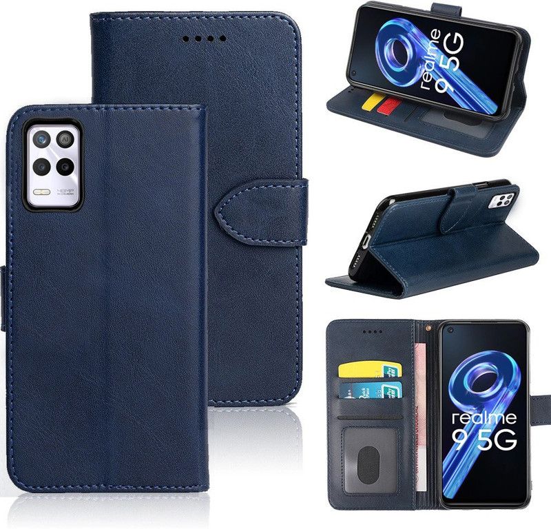 Wowcase Flip Cover for realme 9 5G  (Blue, Pack of: 1)
