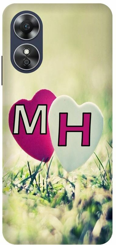Dimora Back Cover for OPPO A17, M LOVES H NAME M NAME H LETTER ALPHABET M LOVE H NAME  (Multicolor, Hard Case, Pack of: 1)