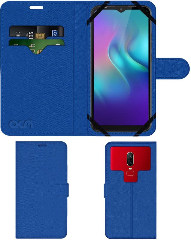 ACM Flip Cover for Tecno Pop 3 Plus  (Blue, Cases with Holder, Pack of: 1)