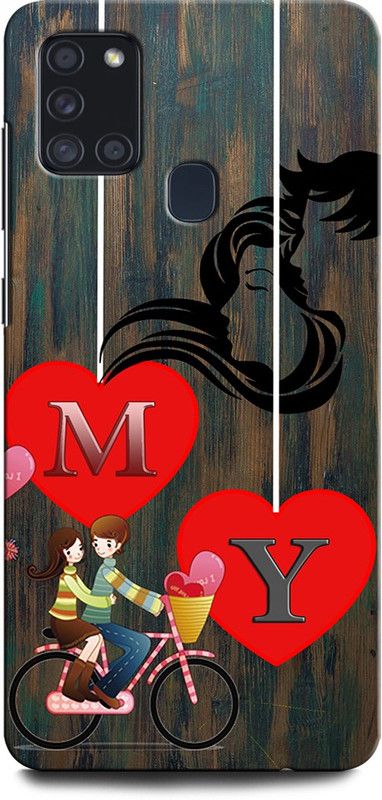 ORBIQE Back Cover for SAMSUNG Galaxy A21s MY, M LOVE Y, Y LOVE M, M LETTER, Y LETTER, MY NAME  (Multicolor, Hard Case, Pack of: 1)