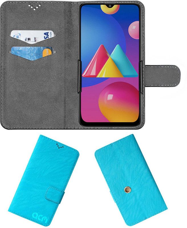ACM Flip Cover for Samsung Galaxy M02s  (Blue, Cases with Holder, Pack of: 1)