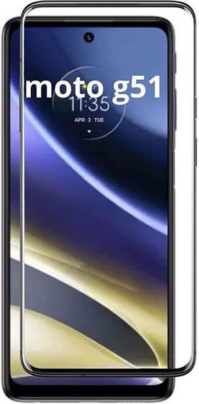 VISHZONE Edge To Edge Tempered Glass for Motorola Moto G51 5G  (Pack of 1)