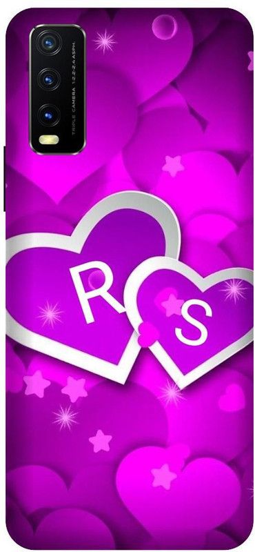 3D U PRINT Back Cover for VIVO Y20i,V2027 RS, R LOVES S, NAME, LETTER, ALPHABET, RS LOVE  (Pink, Waterproof, Pack of: 1)
