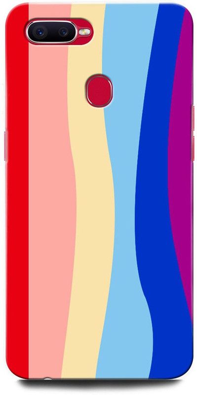 INTELLIZE Back Cover for OPPO F9 CPH1881 RAINBOW, ABSTRACT, COLORFULL, PAINTING, STRIPES  (Multicolor, Hard Case, Pack of: 1)
