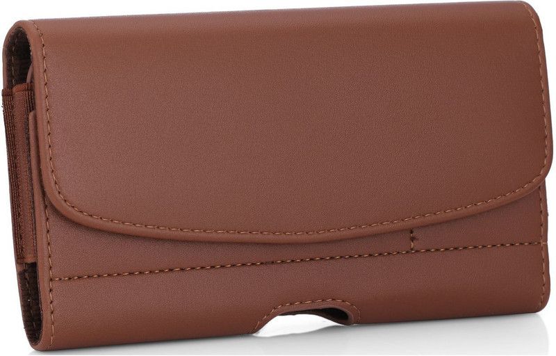 Pure Color Pouch for Huawei Y7 Pro (2019)  (Brown, Holster)
