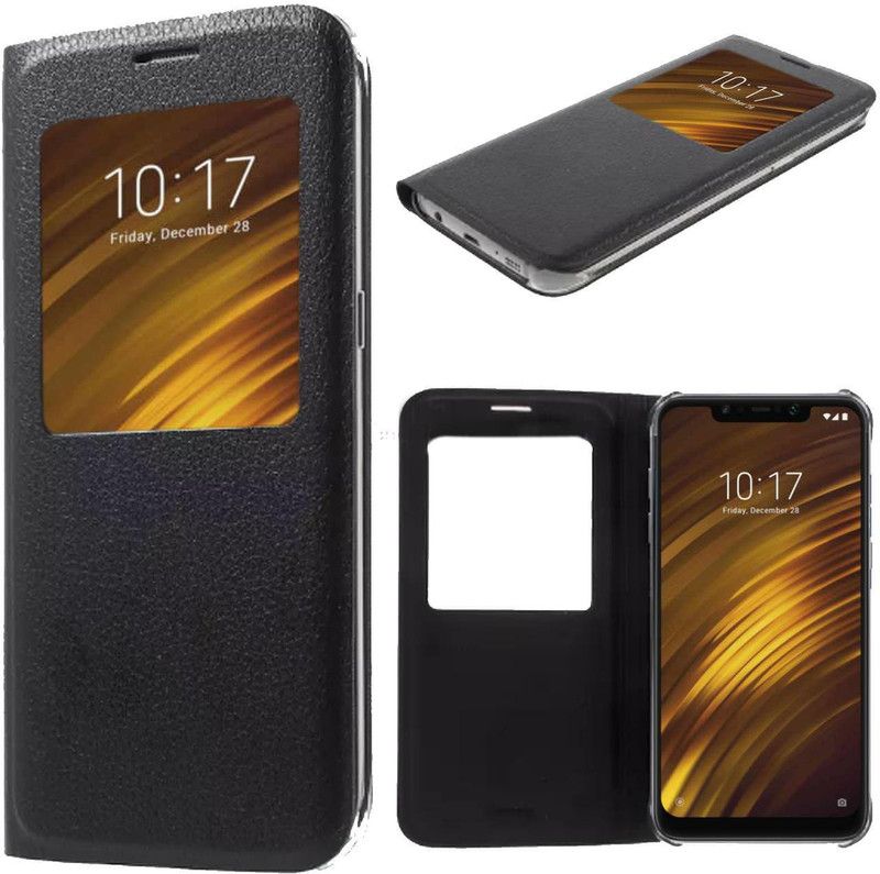 CASE CREATION Flip Cover for POCO F1  (Black, Dual Protection, Pack of: 1)