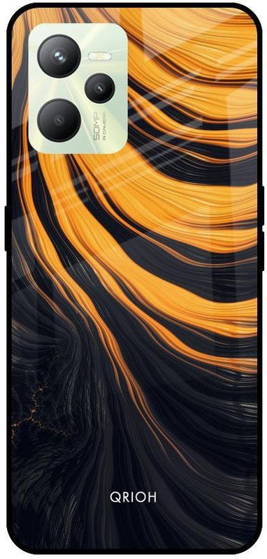 QRIOH Glass Back Cover for Realme C35  (Multicolor, Grip Case, Silicon, Pack of: 1)
