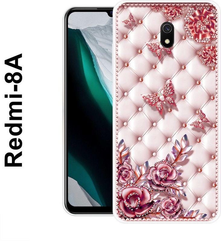 SUPERCASE Back Cover for Redmi 8A  (Red, White, Grip Case, Silicon)