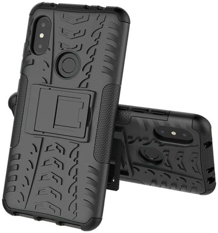 MOBIRUSH Back Cover for Mi Redmi Note 6 Pro  (Black, Rugged Armor, Pack of: 1)