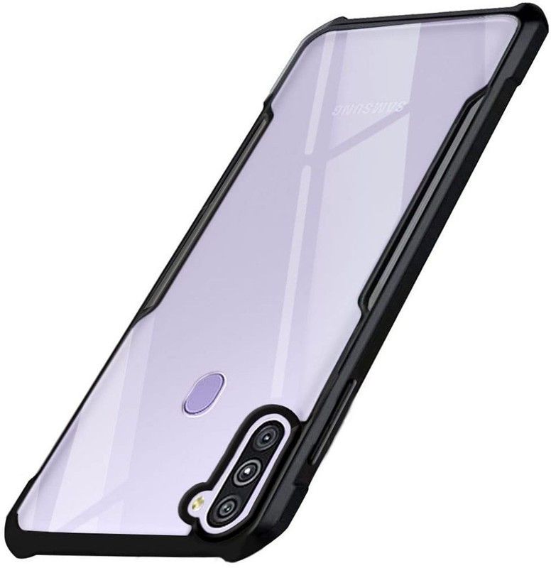 BooZ Back Cover for Samsung Galaxy M11  (Transparent, Black, Dual Protection, Pack of: 1)
