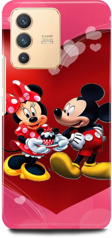 play fast Back Cover for vivo V23 5G, V2130 MICKEY, MOUSE, MINNIE, MOUSE, DOLL, TEDDY, LOVE  (Pink, Hard Case, Pack of: 1)