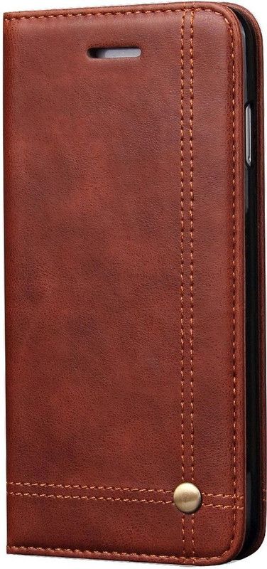 Shock Proof Flip Cover for Apple iPhone 6+ / iPhone 6s+ (5.5 Inch)  (Brown, Magnetic Case, Pack of: 1)