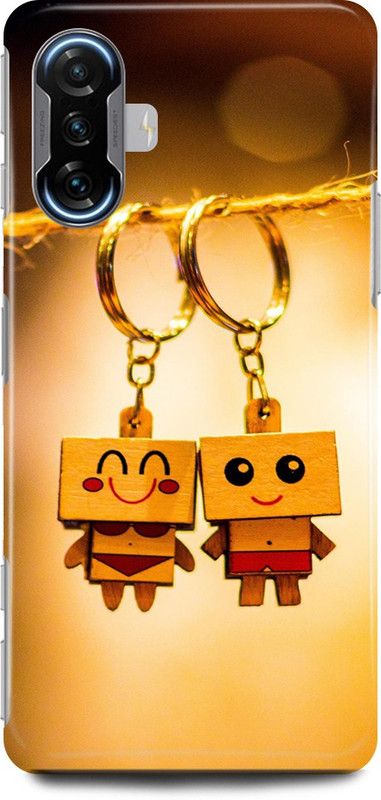 play fast Back Cover for POCO F3 GT KEY, CHAIN, COUPLE, LOVE  (Gold, Hard Case, Pack of: 1)