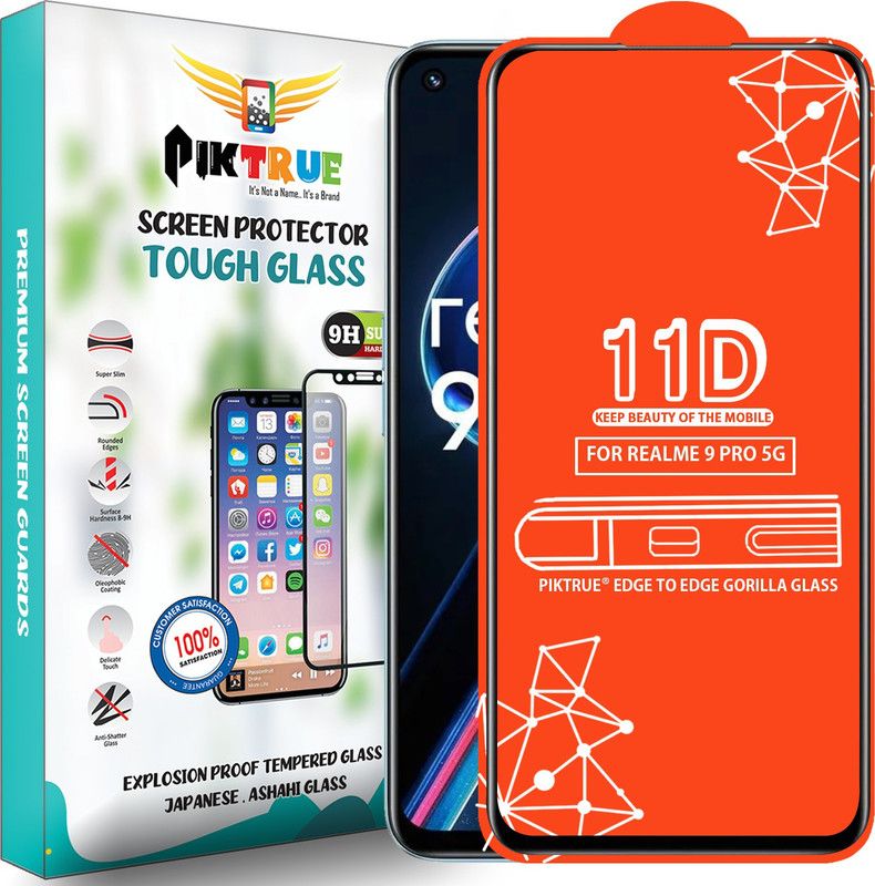 PikTrue Edge To Edge Tempered Glass for Realme 9 Pro 5G  (Pack of 1)