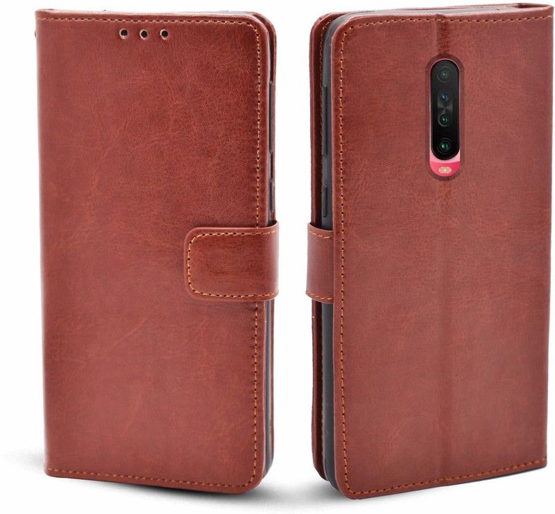 Juberous Flip Cover for Poco X2  (Brown, Cases with Holder, Pack of: 1)