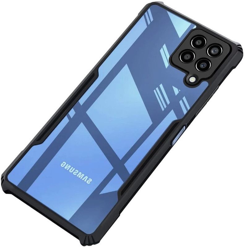 PHONE BACK COVER Back Cover for Samsung Galaxy M32  (Black, Transparent, Grip Case, Pack of: 1)