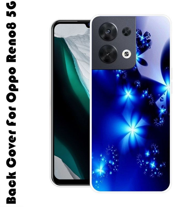 BAGRA Back Cover for Oppo Reno8 5G  (Blue, Grip Case, Silicon, Pack of: 1)