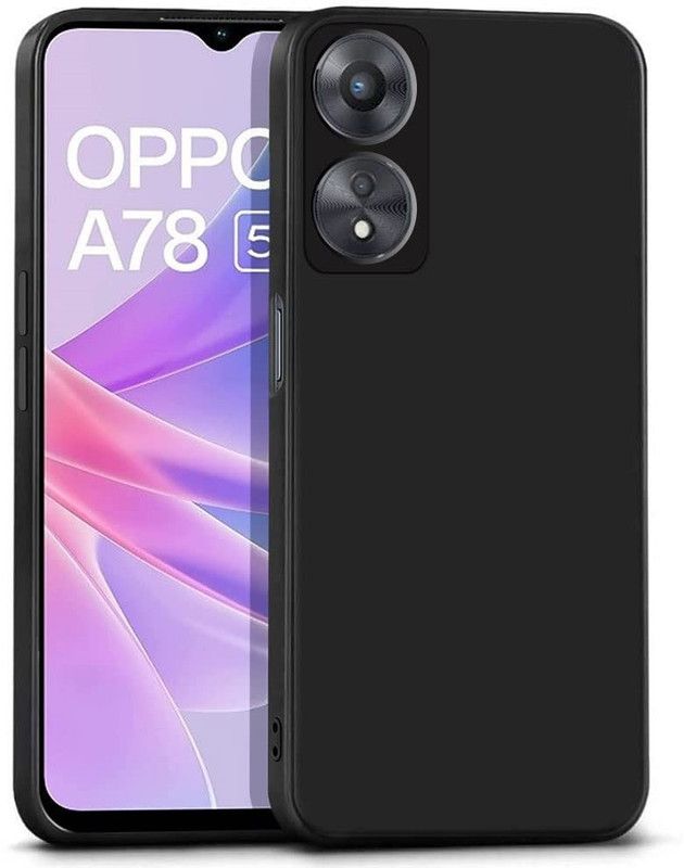 S-Softline Back Cover for Oppo A78 5G, inner Soft Microfiber Cloth Cushion Lining Soft Silicon TPU Shockproof  (Black, Pack of: 1)