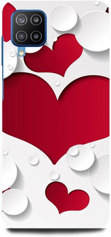 FUGGA Back Cover for SAMSUNG Galaxy M12, HEART, RED, LOVE, GIRL, HEART, COUPLE  (Multicolor, Hard Case, Pack of: 1)