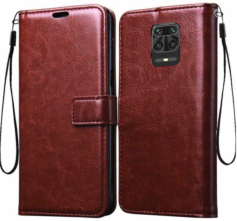 ANAND BR Flip Cover for Redmi Note 9 Pro Max  (Brown, Cases with Holder)