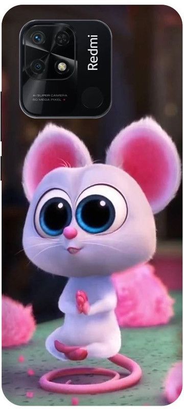 play fast Back Cover for REDMI 10, MZB0B6OIN, PINK, CAT, MOUSE, MEOW, LOVE  (Pink, Hard Case, Pack of: 1)