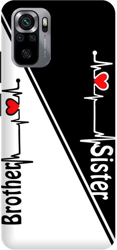 DIKRO Back Cover for REDMI Note 10S, MZB08PLIN, BROTHER, SISTER, BHAI, BAHAN, LOVE  (Black, Hard Case, Pack of: 1)
