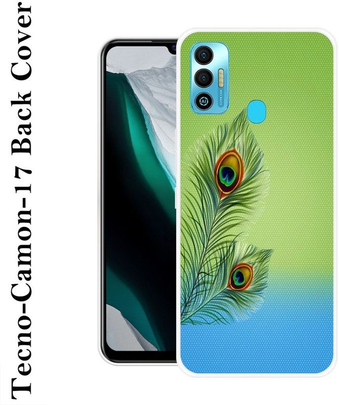 SHIVKUDI Back Cover for Tecno Camon 17  (Blue, Green, Grip Case, Silicon)
