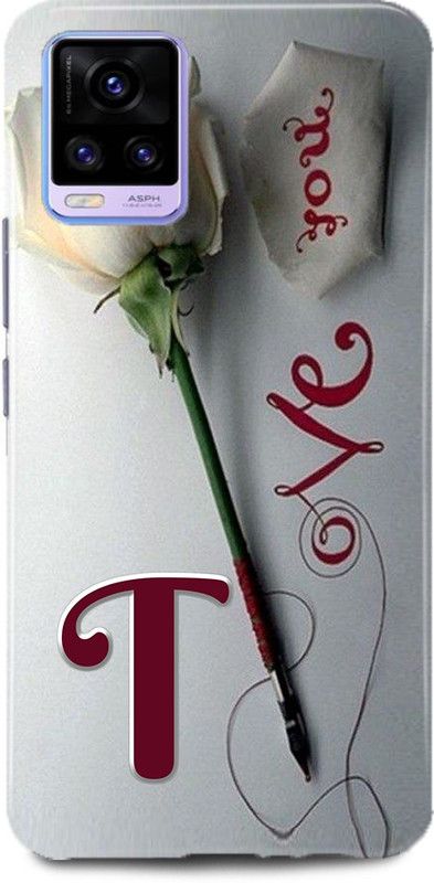 MP ARIES MOBILE COVER Back Cover for ViVO V21, V2050,T LOVES T NAME,T NAME, T LETTER, ALPHABET,T LOVE T NAME  (Multicolor, Hard Case, Pack of: 1)