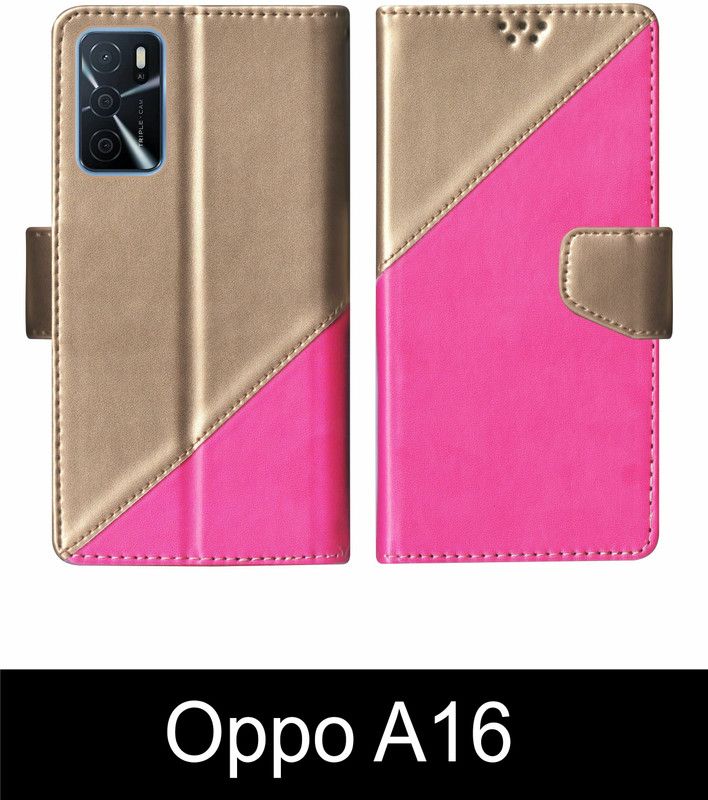 korumacase Flip Cover for Oppo A16 Multicolor  (Pink, Shock Proof, Pack of: 1)