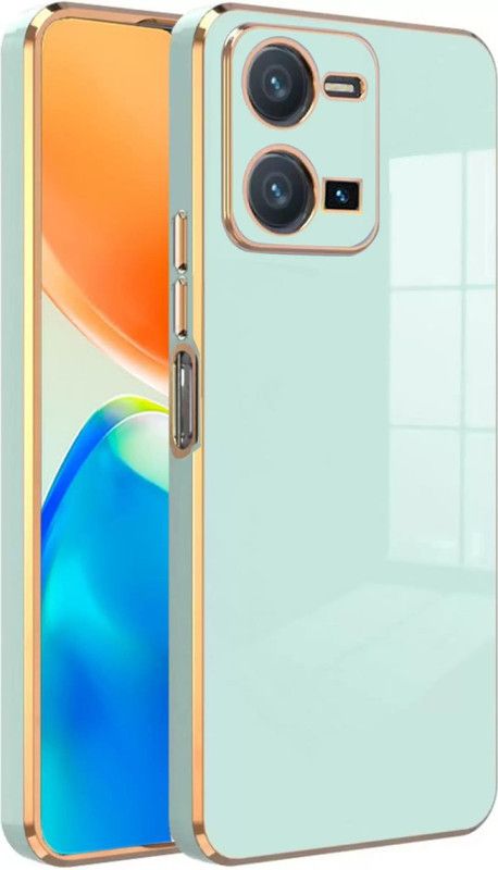 ISAAK Back Cover for Vivo Y35 Luxury Gold Plating Soft Silicone Back Cover  (Green, Shock Proof, Pack of: 1)