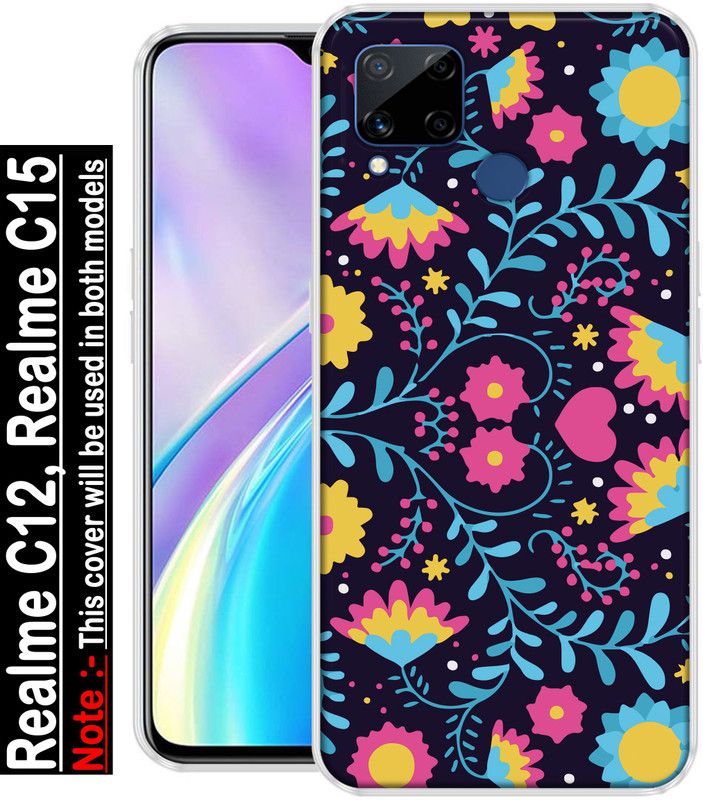 SUPER CASE Back Cover for Realme C12, Realme C15  (Multicolor, Grip Case, Silicon, Pack of: 1)