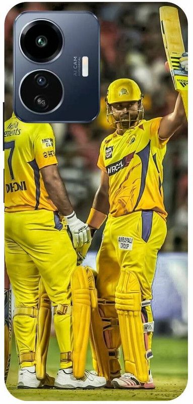 DIKRO Back Cover for vivo Y77 5G, V2169, MS, DHONI, MAHENDRA, SINGH, DHONI, SURESH, RAINA  (Yellow, Hard Case, Pack of: 1)
